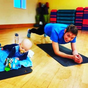 Mum working out with baby 